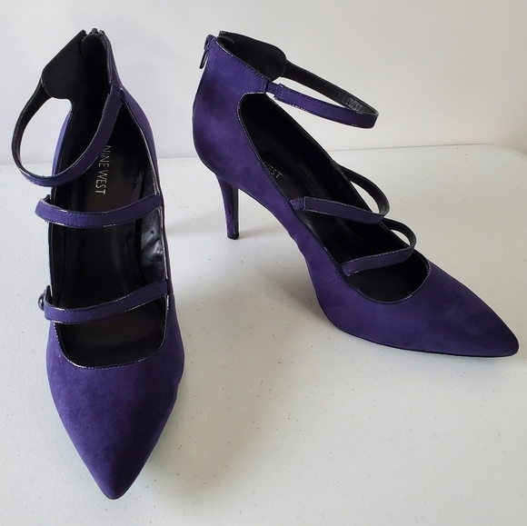 Nine West Jevneo Strappy Pumps Size 12 High Heel Back Zip Shoes Stiletto - Picture 5 of 16